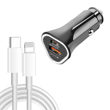 Load image into Gallery viewer, TE-P23 38W PD USB-C / Type-C + QC3. 0 USB Triangle Car Charger + USB-C / Type-C to 8 Pin Data Cable, Length: 1m, with Type-C to 8 Pin Cable