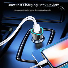 Load image into Gallery viewer, TE-P23 38W PD USB-C / Type-C + QC3. 0 USB Triangle Car Charger + USB-C / Type-C to 8 Pin Data Cable, Length: 1m, with Type-C to 8 Pin Cable