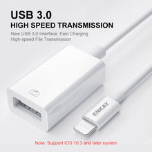Load image into Gallery viewer, ENKAY ENK-AT108 8 Pin to USB 3.0 OTG Adapter Data Cable for iPhone / iPad