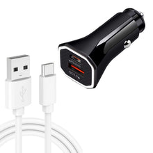 Load image into Gallery viewer, TE-P22 38W PD USB-C / Type-C + QC3. 0 USB Car Charger with 1m USB to USB-C / Type-C Data Cable, with Type-C Cable