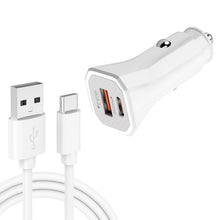 Load image into Gallery viewer, TE-P22 38W PD USB-C / Type-C + QC3. 0 USB Car Charger with 1m USB to USB-C / Type-C Data Cable, with Type-C Cable