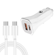 Load image into Gallery viewer, TE-P22 38W PD20W + QC3. 0 USB Car Charging + USB-C / Type-C to USB-C / Type-C  Data Cable, Length: 1m, with Dual Type-C Cable
