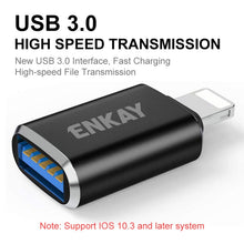Load image into Gallery viewer, ENKAY ENK-AT110 8 Pin Male to USB 3.0 Female Aluminium Alloy OTG Adapter, ENK-AT110