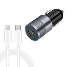 Load image into Gallery viewer, Dual PD 3.0 40W Type-C Car charger with 1m Type-C to Type-C Data Cable, with Dual Type-C Cable