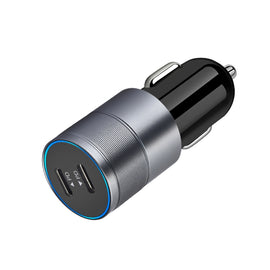 Dual PD 3.0 40W Type-C Car charger with 1m Type-C to Type-C Data Cable, with Dual Type-C Cable