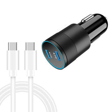 Load image into Gallery viewer, Dual PD 3.0 40W Type-C Car charger with 1m Type-C to Type-C Data Cable, with Dual Type-C Cable