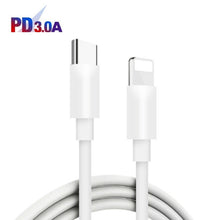 Load image into Gallery viewer, TE-P2 PD20W USB-C / Type-C Car Charger with Type-C to 8 Pin Data Cable, Type-C to 8 Pin Data Cable (Black), Type-C to 8 Pin Data Cable (White)