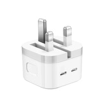 Load image into Gallery viewer, PD 35W Dual USB-C / Type-C Ports Charger for iPhone / iPad Series, UK Plug, UK Plug