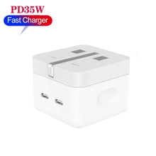 Load image into Gallery viewer, PD 35W Dual USB-C / Type-C Ports Charger for iPhone / iPad Series, UK Plug, UK Plug