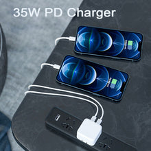 Load image into Gallery viewer, PD 35W Dual USB-C / Type-C Ports Charger with Type-C to 8 Pin Data Cable, UK Plug, UK Plug + 1m 8 Pin Cable, UK Plug + 1.5m 8 Pin Cable, UK Plug + 2m 8 Pin Cable