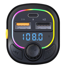 Load image into Gallery viewer, C28 Fast Charging Atmosphere Light Handsfree Car Kit Car Mp3 Player Stereo FM Transmitter, C28