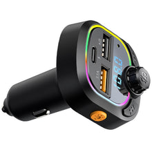 Load image into Gallery viewer, C28 Fast Charging Atmosphere Light Handsfree Car Kit Car Mp3 Player Stereo FM Transmitter, C28