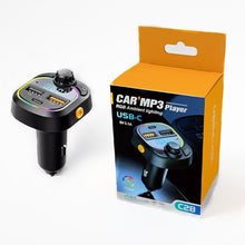 Load image into Gallery viewer, C28 Fast Charging Atmosphere Light Handsfree Car Kit Car Mp3 Player Stereo FM Transmitter, C28