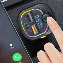 Load image into Gallery viewer, C28 Fast Charging Atmosphere Light Handsfree Car Kit Car Mp3 Player Stereo FM Transmitter, C28