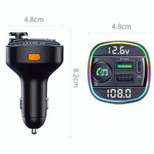Load image into Gallery viewer, C22 Car Bluetooth 5.0 FM Transmitter LED Light Voltage Display QC 3.0 PD Charger, C22