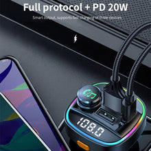 Load image into Gallery viewer, C22 Car Bluetooth 5.0 FM Transmitter LED Light Voltage Display QC 3.0 PD Charger, C22