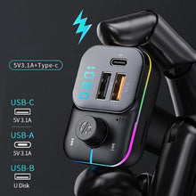 Load image into Gallery viewer, C24 Car Bluetooth MP3 Player Fast Charging FM Transmitter Wireless Handsfree, C24