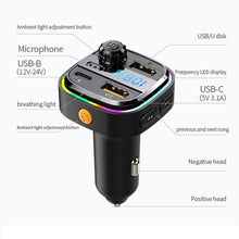 Load image into Gallery viewer, C26 Car Bluetooth Transmitter Handsfree Audio Player Dual USB Car Charger, C26