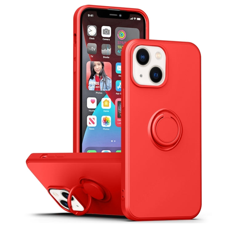 Ring Kickstand Silicone Phone Case, For iPhone 14 Plus