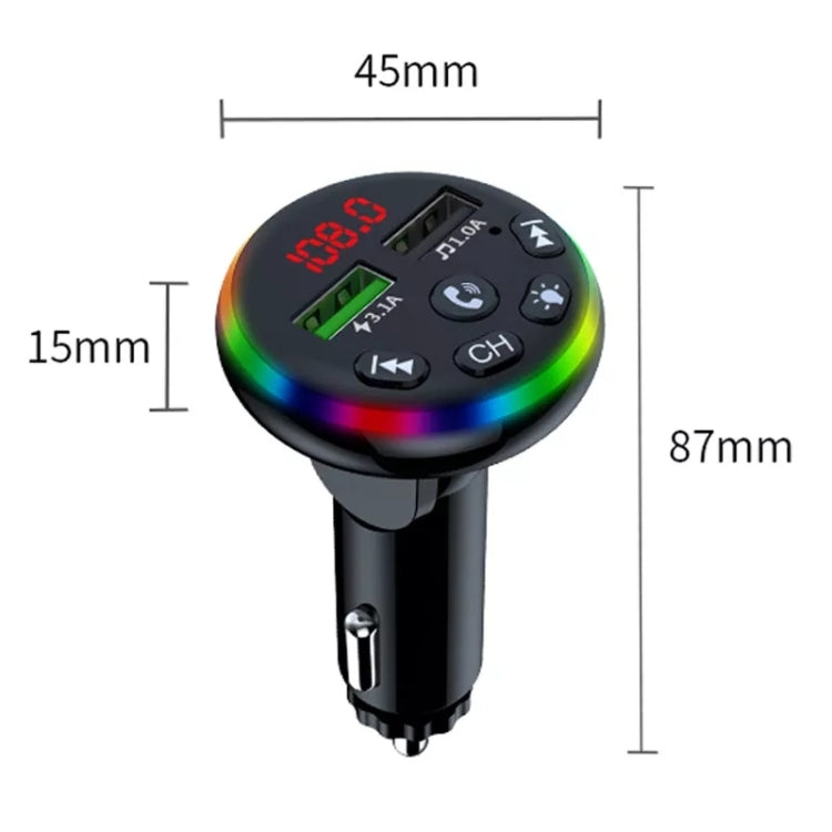 F13 Car Smartphone Charger Hands Free Calling 5.0 Bluetooth-MP3 Player Car Wireless FM Transmitter, F13