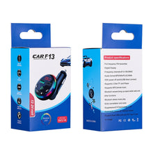 Load image into Gallery viewer, F13 Car Smartphone Charger Hands Free Calling 5.0 Bluetooth-MP3 Player Car Wireless FM Transmitter, F13