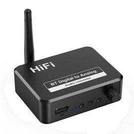 B35S Bluetooth 5.2 Music Receiver Digital to Analog Converter Supports U-disk Fiber Coaxial, B35S