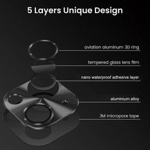Load image into Gallery viewer, ENKAY Aluminium Alloy Tempered Glass Lens Cover Film For iPhone 14 / 14 Max, For iPhone 14 / 14 Plus