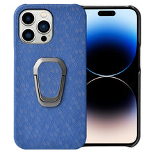 Load image into Gallery viewer, For iPhone 14 Pro Max Ring Holder Honeycomb PU Phone Case, For iPhone 14 Pro Max