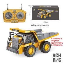 Load image into Gallery viewer, MoFun 1048 2.4G remote control nine-channel cargo construction vehicle 1:24 multi-function mining truck dumper, 1048