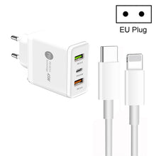 Load image into Gallery viewer, 45W PD3.0 + 2 x QC3.0 USB Multi Port Charger with Type-C to 8 Pin Cable, EU Plug, EU Plug + Type-C to 8 Pin Cable