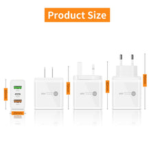 Load image into Gallery viewer, 45W PD3.0 + 2 x QC3.0 USB Multi Port Charger with Type-C to 8 Pin Cable, EU Plug, EU Plug + Type-C to 8 Pin Cable