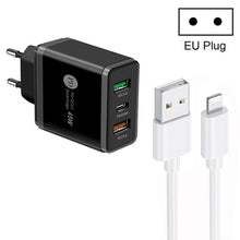 Load image into Gallery viewer, 45W PD25W + 2 x QC3.0 USB Multi Port Charger with USB to 8 Pin Cable, EU Plug, EU Plug + USB to 8 Pin Cable