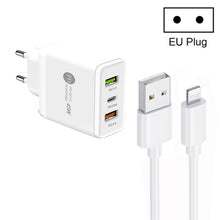 Load image into Gallery viewer, 45W PD25W + 2 x QC3.0 USB Multi Port Charger with USB to 8 Pin Cable, EU Plug, EU Plug + USB to 8 Pin Cable