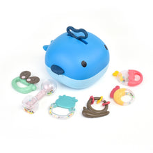 Load image into Gallery viewer, MoFun 2029A 2 in 1 Baby Rattle &amp; Teether 6-piece Set with Whale Storage Box, 2029A