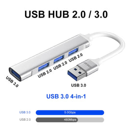 ENKAY Hat-Prince ENK-AT114 4 Ports USB 3.0 Splitter Multi-Ports Expansion HUB Extender Connector Adapter, USB 3.0, Type-C