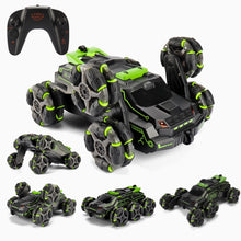 Load image into Gallery viewer, MoFun JC03 2.4G remote control six-wheel stunt car 360 degree swing arm without dead angle drift spray remote control car, MoFun JC03 (Green)