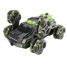 Load image into Gallery viewer, MoFun JC03 2.4G remote control six-wheel stunt car 360 degree swing arm without dead angle drift spray remote control car, MoFun JC03 (Green)