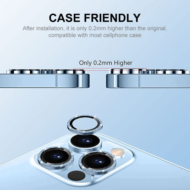 ENKAY Glitter Rear Lens Aluminium Alloy Tempered Glass Film For iPhone 14 / 14 Max, For iPhone 14 / 14 Plus