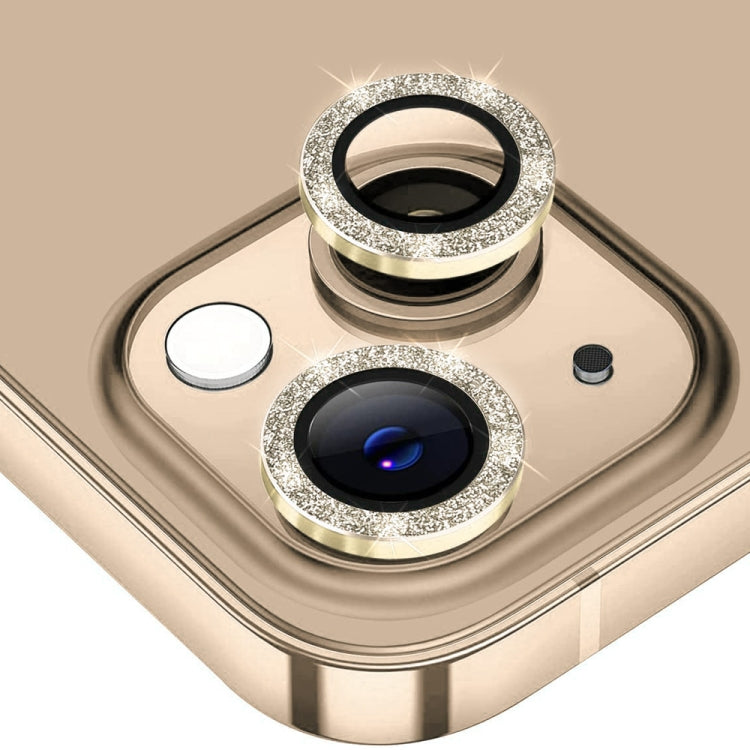 ENKAY Glitter Rear Lens Aluminium Alloy Tempered Glass Film For iPhone 13 / 13 mini, For iPhone 13