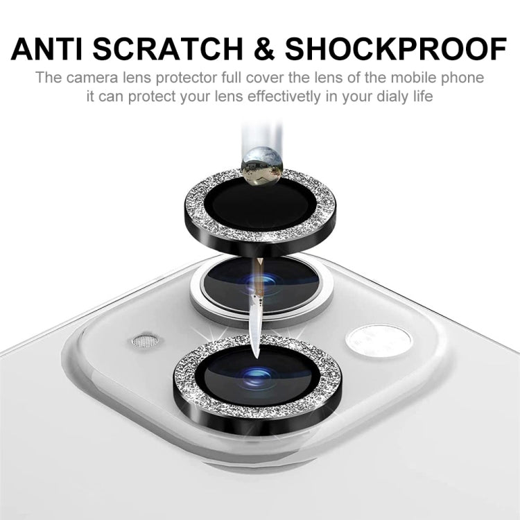 ENKAY Glitter Rear Lens Aluminium Alloy Tempered Glass Film For iPhone 13 / 13 mini, For iPhone 13