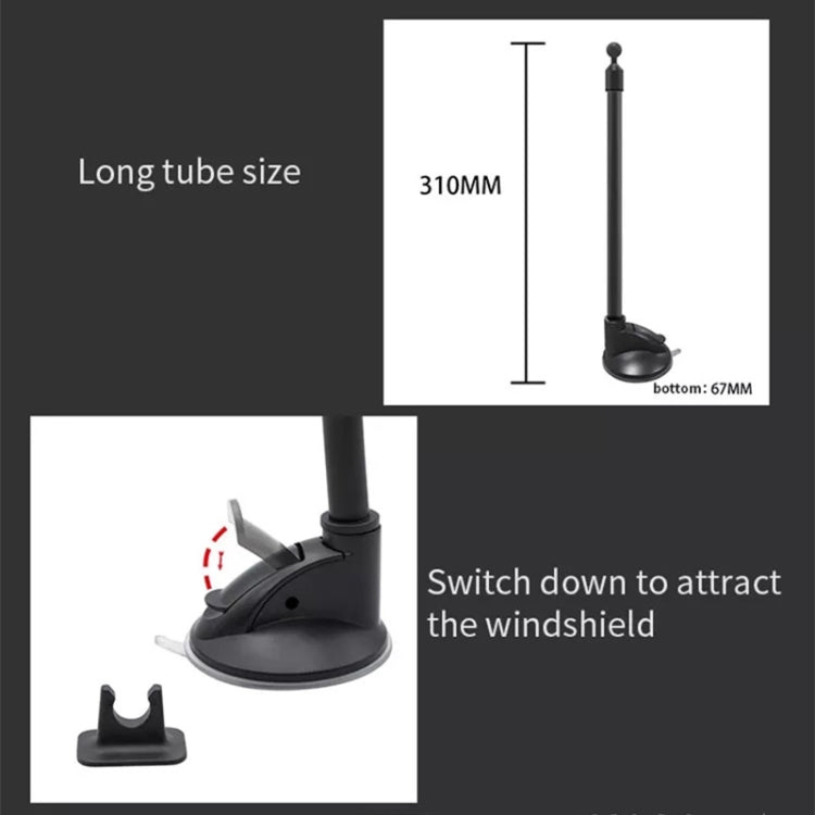A190+X35 Car Phone Holder Windshield Sucker Mount Bendable Long Arm Stand, A190+X35