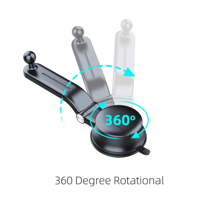 A190+X157 Car Phone Holder Dashboard Sucker Mount Stand  Retractable Clamp Arm, A190+X157