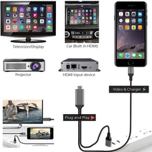 Load image into Gallery viewer, 2m 1080P 8 Pin to HDMI Adapter Cable, Compatible with iPhone to HDMI Adapter,, 8 Pin