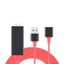 Load image into Gallery viewer, 1080P HDMI Cables Adapter USB to HDTV Cable, Dongle USB Male + USB Female to HDMI Male 1080P HDTV Mirroring Cable for Phone/Pad and More Steaming Sharing