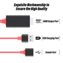Load image into Gallery viewer, 1080P HDMI Cables Adapter USB to HDTV Cable, Dongle USB Male + USB Female to HDMI Male 1080P HDTV Mirroring Cable for Phone/Pad and More Steaming Sharing