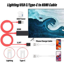 Load image into Gallery viewer, 1080P HDMI Cables Adapter USB to HDTV Cable, Dongle USB Male + USB Female to HDMI Male 1080P HDTV Mirroring Cable for Phone/Pad and More Steaming Sharing