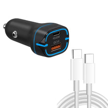 Load image into Gallery viewer, 38W PD20W + QC3.0 USB Car Charger with Type-C to Type-C Data Cable, Length: 1m, Type-C to Type-C Cable (White), Type-C to Type-C Cable (Black)