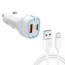 Load image into Gallery viewer, 38W PD20W + QC3.0 USB Car Charger with USB to Type-C Data Cable, Length: 1m, USB to Type-C Cable (White), USB to Type-C Cable (Black)