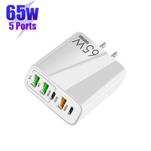 Load image into Gallery viewer, 65W Dual PD Type-C + 3 x USB Multi Port Charger for Phone and Tablet PC, US Plug, US Plug