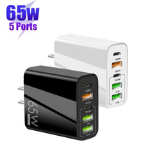 Load image into Gallery viewer, 65W Dual PD Type-C + 3 x USB Multi Port Charger for Phone and Tablet PC, US Plug, US Plug